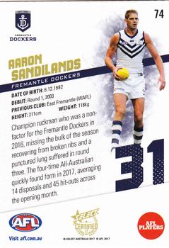 2017 Select Certified #74 Aaron Sandilands Back